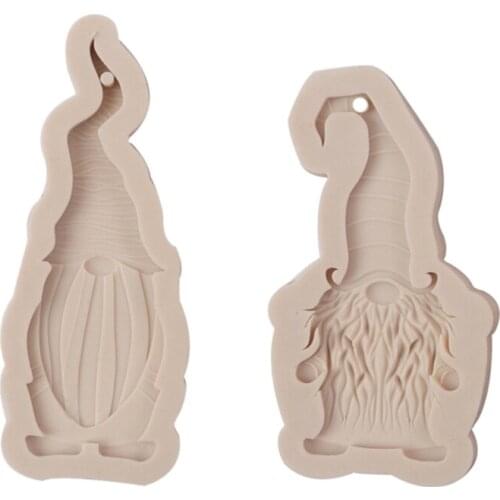 Q9QF 3D Silicone Material Santa Claus Shaped Fondants Moulds Cake Decorating Tools Baking Accessories Chocolates Candy Moulds