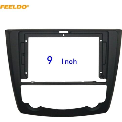 FEELDO Car 9 Inch Audio Face Plate Fascia Frame For Renault Kadjar 2Din Big Screen Radio Stereo Panel Dash Mount Frame Kit