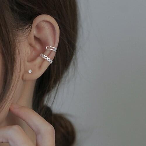 Lovablegirls Geometric Earrings Female Double Twist joint No Pierced Hollow Clip Ear Cuff Clip earrings 3pcs/set