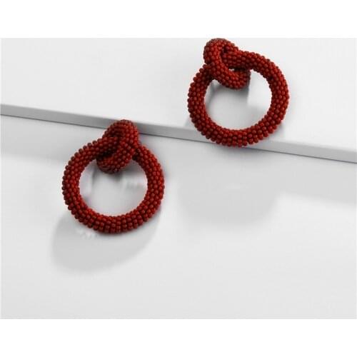 LUNA CHIAO Fashion Jewelry Mini Beads Wrapping Boho Hoop Earring Women Statement Earrings