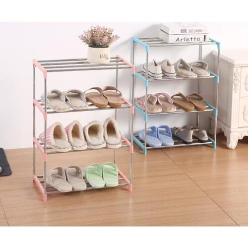 Simple Multilayer Shoe Rack DIY Assembly Hallway Cabinets Reinforced Steel Tube Frame Shoe Shelves Home Organizer Accessories