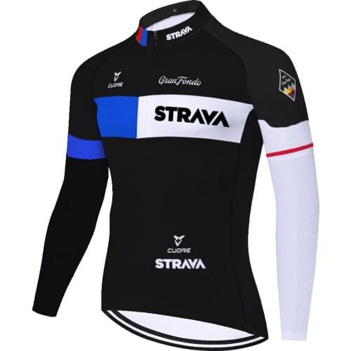 Strava 2021 summer spring quick dry Cycling Jersey Long Sleeve Ropa Ciclismo Hombre Bicycle Wear Bike Clothing maillot Ciclismo