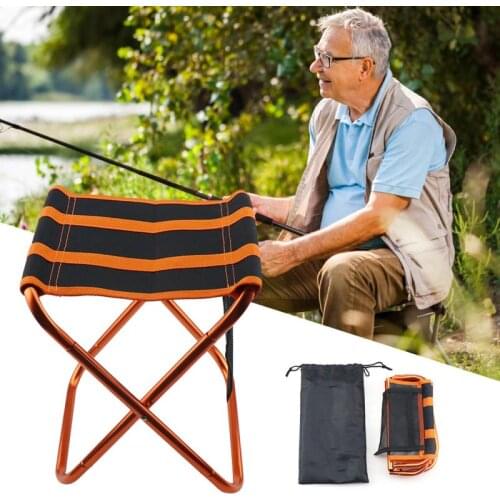 Ultralight Aviation Aluminum Outdoor Folding Stool Mini Camping Chair Fishing Picnic BBQ Seat+Bag