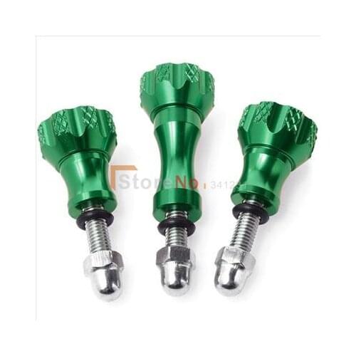 6 pieces/2setlot Green Stainless Steel Gopro Adjustment Screw For GoPro Hero HD Hero1 Hero2 Hero3