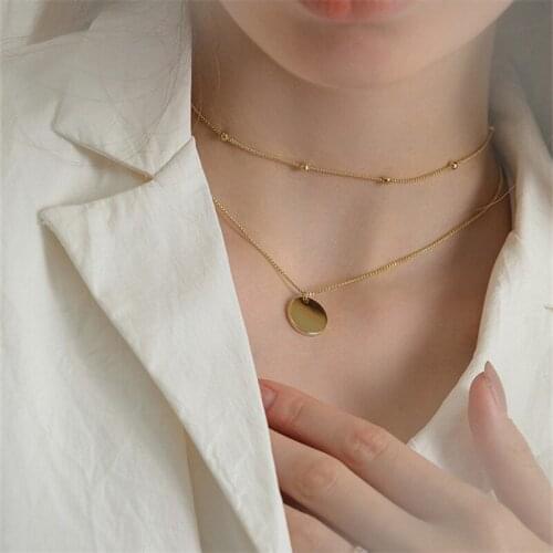 Elegant Lady Double Layer Gold Chain Necklace Female Party Accessories Fashion Silver 925 Women Clavicle Necklace Girls Jewelry