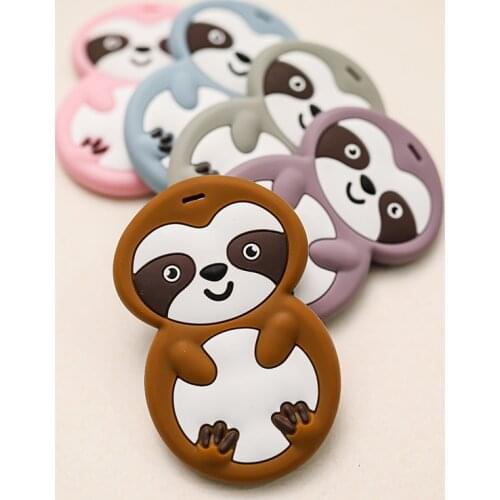 Baby Necklace Pendant Oral Care Toys 1Pcs Food Grade BPA Free For DIY Silicone Teether Animal Cartoon Baby Teether