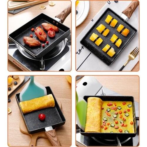 1pc High Quality Tamagoyaki Small Frying Pan Quick Breakfast Pan Baby Food Supplement Pan Multi-layer Die Casting Pan Hot New