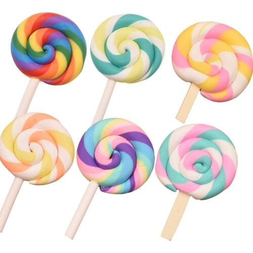 12PCS Baby Girl Hair Accessories Supplies Pvc lollipop 1.1*1.8inch Flatbacks for Hair bow Center DIY Headwrap Accessories