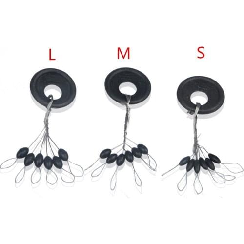 120Pcs/20 set/Lot Highly Commend S M L Black Rubber Oval Stopper Fishing Bobber Float Sport