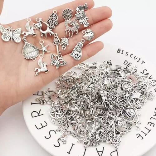 30pcs DIY Mixed Charms Metal Animal Birds Beads Vintage Bracelet Pendant Necklace Accessories for Jewelry Making Findings