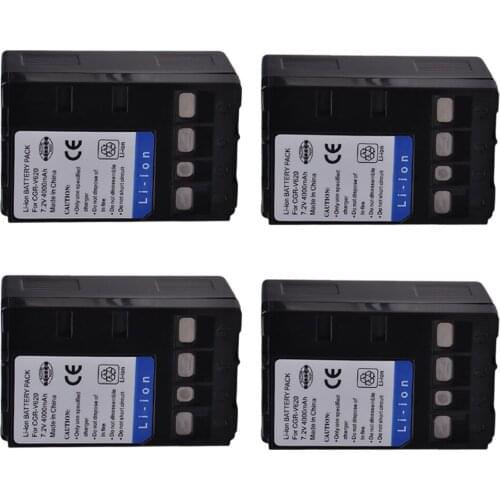 4Pcs 4000mAh CGR-V14S, CGR-V610 CGR-V620 CGR-V26S V610 V620 Battery for Panasonic NV-RX14 NV-RX17 NV-RX18 NV-RX24 NV-RX27 RX37
