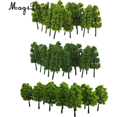 40x Model Train Railway Scenery Building Green Tree Models HO Z Scale Layout for Diorama Wargame