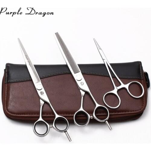 7" 19.5cm JP 440C Purple Dragon Dogs Shears Grooming Scissors Straight Shears Thinning Scissors Professional Pet Scissors Z1021