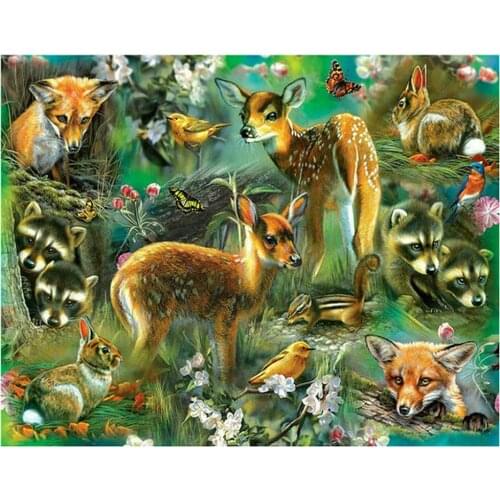 New Arrival 5D DIY Diamond Painting Forest animal landscape patterns bead Embroidery Cross Stitch kids deer room decoration gift