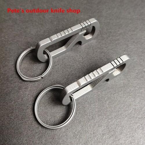 Titanium Alloy Keychain EDC Belt Buckle Outdoor Tools Mens Waist Hanging Ring, Knives, Car Key Hanging Ring Jewelry Keychain