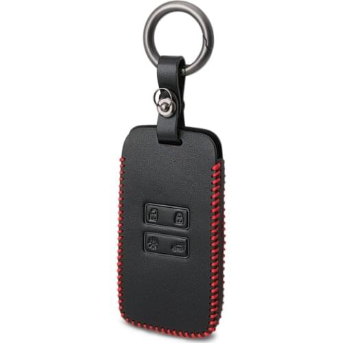 4 Buttons Genuine Leather Key Case Cover Holder for Renault Koleos Kadjar Scenic Megane Sandero