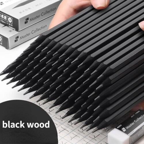 3pcs drawing pencil black wood pencil HB primary school students dedicated writing lead-free exam 2B pencil with eraser