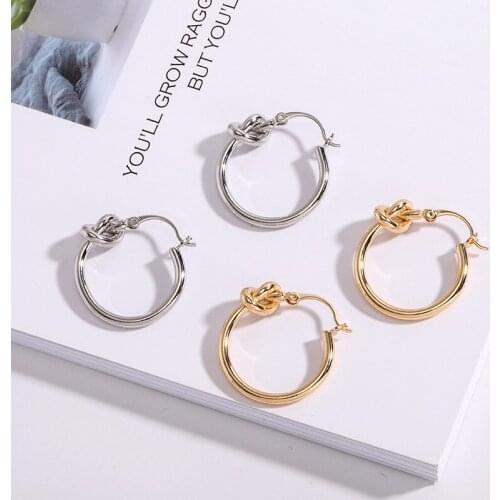 1Pair The New Tide Circle Knot Celin Temperament of Europe and The United States Web Celebrity Ear Ring