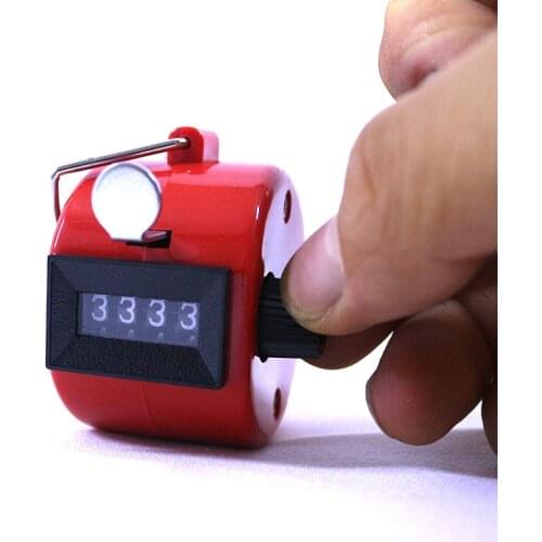 Red Finger Tally Counter 1-9999 Mechanical Counter Hand Quantity Counting Plastic Hand Clicker Press Finger Held Quantity Count