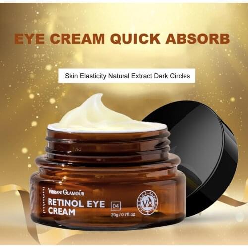 Eye Cream Retinol Eye Cream Dark Circles Fade Fine Lines Remove Eye Bags Anti Wrinkle Anti Aging Firming Brighten Skin 20g