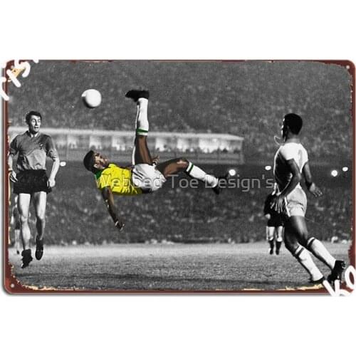 Brazil S Legend Pele Metal Plaque Poster Cinema Living Room Mural Decoration Garage Decoration Tin Sign Poster