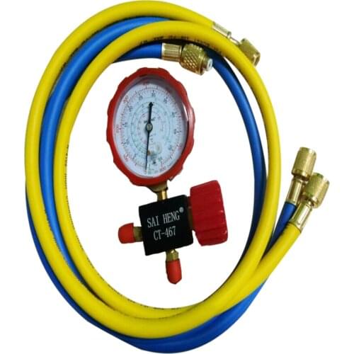 Mini Split System Low Side Charging Manifold, Pressure Gauge, Hose Set