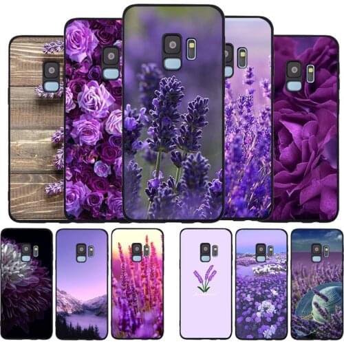 Lavender Purple flower Soft phone Case For Samsung S20 S10 S9 S8 S7 edge Plus Lite For Note 8 9 10 A6 A7 A8 A9 Cover