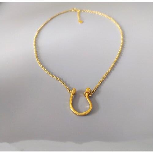 New Product Necklace 18K Gold Plated Female Simple Cold Style Jewelry Niche Design Ins Jewelry