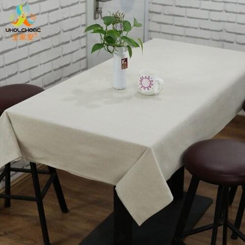 Solid Table Cloth Rectangle Multifunctional Linen Cotton Table Cover Dust-poof Kitchen Decorative Tablecloth Home Textiles