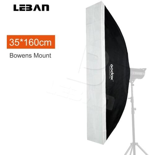 Godox 35cm x160cm / 14"x63" Bowens Mount Rectangular Portable Studio Strobe Softbox Diffuser for Studio Strobe Flash Speedlite