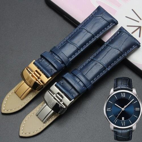 Shengmeirui 21MM blue black brown leather strap FOR tissote 1853 T-CLASSIC T099 mens watch accessories