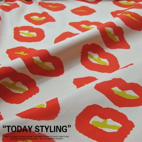 LEO&LIN 32 M/M Orange Lips Thick Real Silk Cotton Coat Cheongsam Dress Skirt Silk Clothing Cloth Fabric DIY Textile Tissue