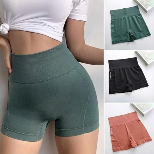 High Waist Workout Shorts Seamless Fitness Yoga Shorts Scrunch Butt Sexy Women Yoga Running Peach Hip Shorts Sport Gym Leggings