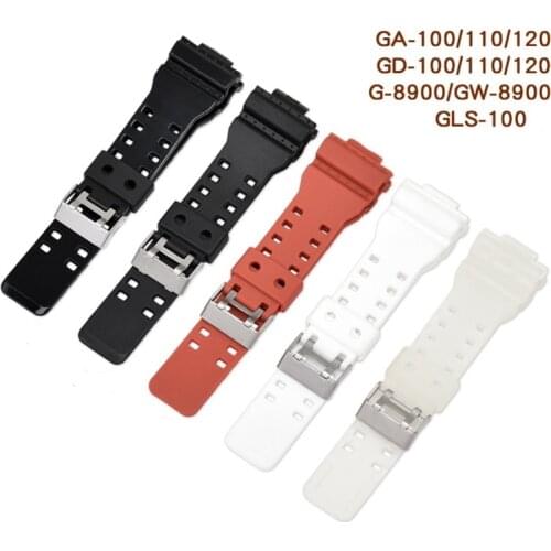 Sport Rubber Matte Watch Strap for Casio G-shock G-8900 GLS-8900 GR-8900 GD-100/110 GD-120 GA-110/100/120/200 GA-150/300 GLS-100