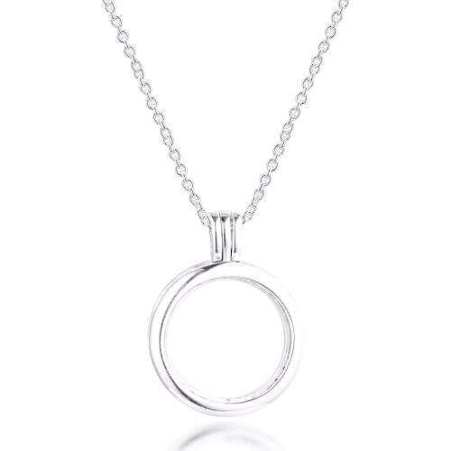 Medium Floating Locket Pendant and Necklace 100% 925 Sterling Silver Fine Jewelry Free Shipping
