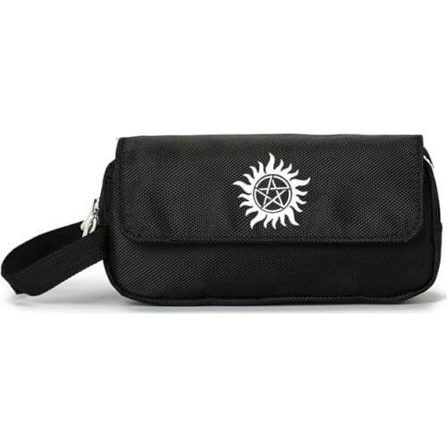 Supernatural SPN Evil Wallet Purse Cosmetic Stationery Pencil Bag Girls Boys Gift Back to School Hand Bag Portable