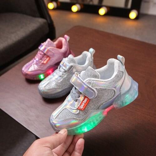 LED Crystal Light Shoes Childrens Laser Sneakers For Boys And Girls with Light Luminous Sports Running zapatillas de deporte