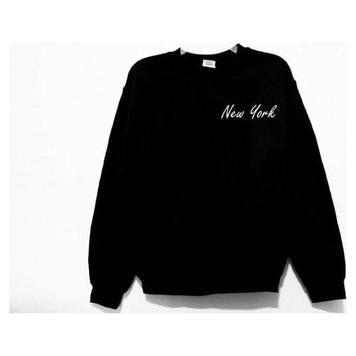 New York Graphic Print Unisex Sweatshirt high quality jumper black sweatshirt casual tops pullover