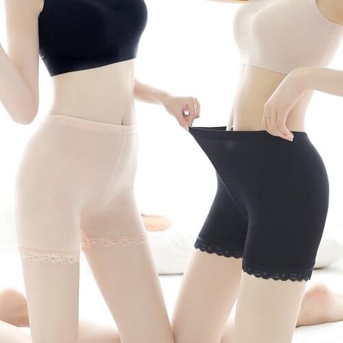Women Safety Shorts Pants Boxer Women Elasticity High Waist Panties Seamless Shorty Femme Large Size Ice Silk Safety Pants