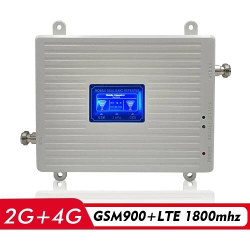 65dB Gain 2G 3G 4G Dual Band Signal Booster GSM 900+DCS LTE 1800 Cell Phone Signal Repeater Cellular Amplifier with LCD Display