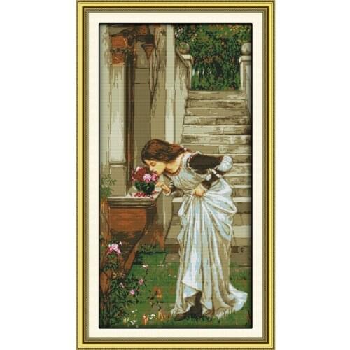 Everlasting Love Backyard Chinese Cross Stitch Kits Ecological Cotton Stamped 14CT 11CT DIY Christmas Gift Wedding Decoration