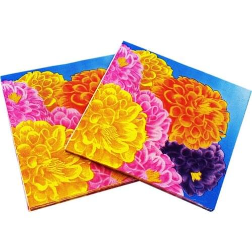 33x33cm 20Napkins/lot Colour Printed Napkins Creative Tissue DIY Birthday Wedding Anniversary Days Party Paper Towel Decoration