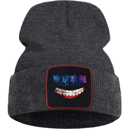 Japan Anime Tokyo Ghoul Knitted Hat Unisex Skullies Ski Wool Hats Hip Hop Cotton Beanie Caps Warm Street Creative Hedging Cap
