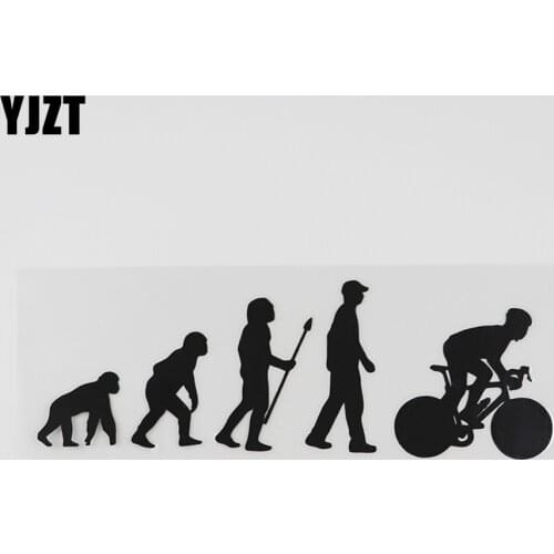 YJZT 15.3CMX5.2CM Art Cycle Race Evolution Of CyclingVinyl Car Sticker Black/Silver 8A-0825