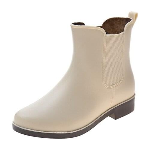 Women Shoes Martin Rain Boots Ladies Non-Slip Short Tube Fashion Outer Wear Rubber Warm Waterproof Shoes Ankle Boots