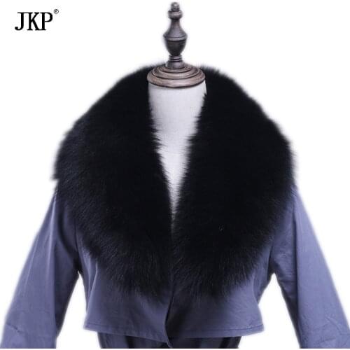 JKP 2019 Natural Fox Fur Collar for Women 100% Real Animal Fur Scarf Men Winter Warm Fashion Hat Accessories Collar