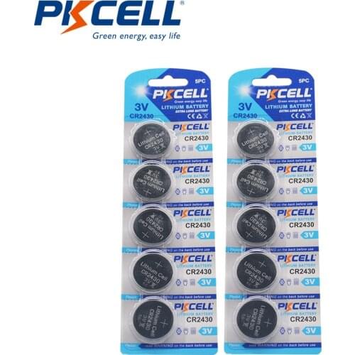 10Pcs *2 Card CR2430 Button Batteries DL2430 BR2430 KL2430 Cell Coin Lithium Battery 3V CR 2430 For Watch Electronic Toy Remote