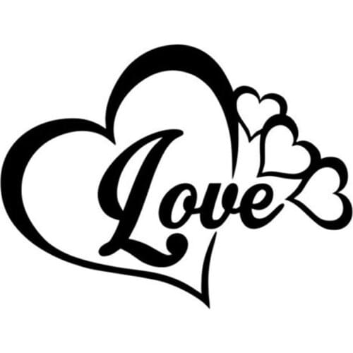 15cm* 11cm Personality Creative Love Heart Car Sticker Pvc Classic Waterproof Rear Window Glass Body Decal Customizable Colors