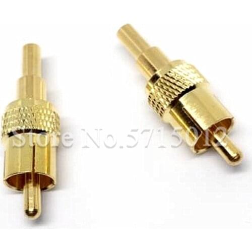 2Pcs RCAJ-1.5 Gold-plated Brass RF Connector Surveillance Camera Audio Plug Interface For Connect RG316 RG179 Cable