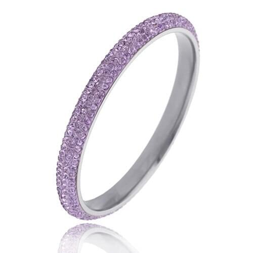 4 rows of Czech drilling curved stainless steel titanium steel simple bracelet Bangle women 's jewelry